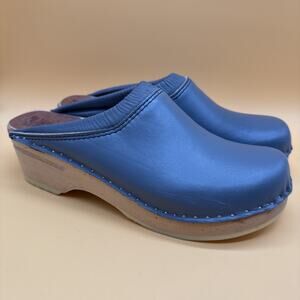 Bastad Original Wood Clogs EU 43 Gray Leather Made Sweden Womens 11.5 Narrow